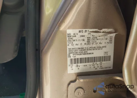 2011 Ford F-250 Xlt из США, поврежденный, VIN 1FT7W2BT6BEB08838